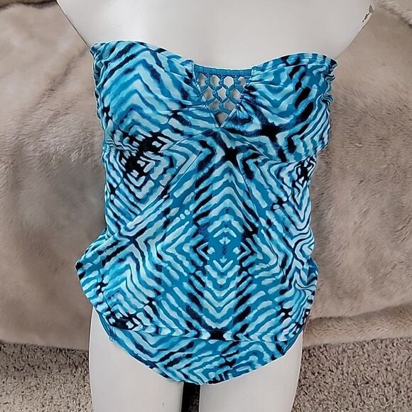 2-PC HULA HONEY TURQUOISE TANKINI SET, SIZE LARGE & XL - NEW - Picture 1 of 16